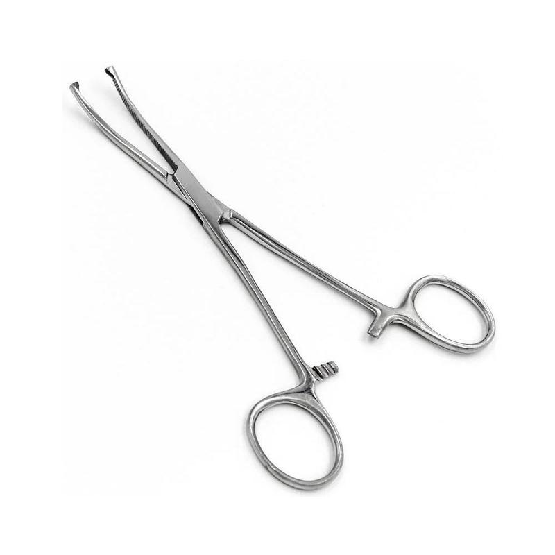 3атискач кровозупинний, тонкий, 1х2 зубий, Кохера, вертикально-зiгнутий, 140 мм Surgimax 06-263-14